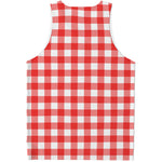 Red And White Buffalo Check Print Men's Tank Top