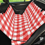 Red And White Buffalo Check Print Pet Car Back Seat Cover