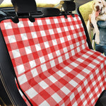 Red And White Buffalo Check Print Pet Car Back Seat Cover