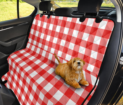 Red And White Buffalo Check Print Pet Car Back Seat Cover