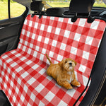 Red And White Buffalo Check Print Pet Car Back Seat Cover