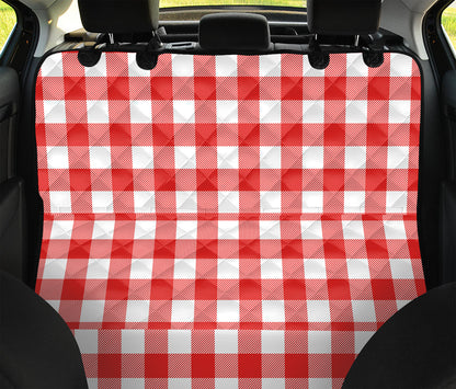 Red And White Buffalo Check Print Pet Car Back Seat Cover