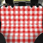 Red And White Buffalo Check Print Pet Car Back Seat Cover