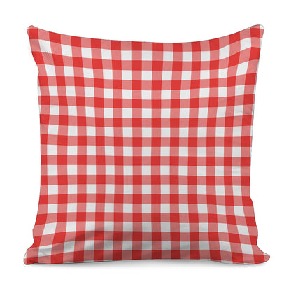 Red And White Buffalo Check Print Pillow Cover