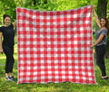 Red And White Buffalo Check Print Quilt