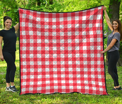 Red And White Buffalo Check Print Quilt