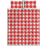 Red And White Buffalo Check Print Quilt Bed Set