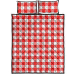 Red And White Buffalo Check Print Quilt Bed Set