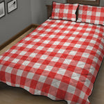 Red And White Buffalo Check Print Quilt Bed Set