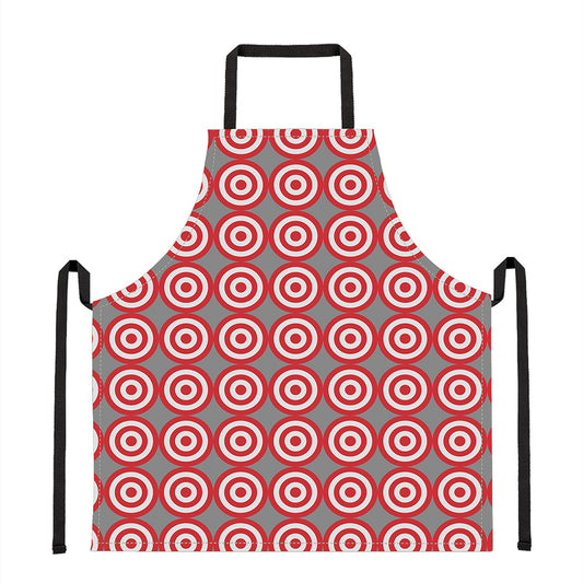 Red And White Bullseye Target Print Apron