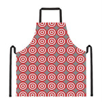 Red And White Bullseye Target Print Apron