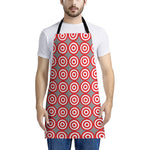 Red And White Bullseye Target Print Apron