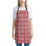 Red And White Bullseye Target Print Apron