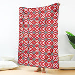 Red And White Bullseye Target Print Blanket