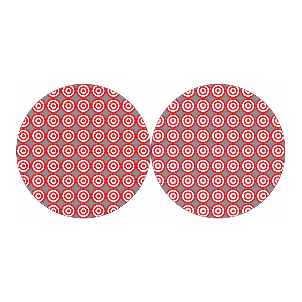 Red And White Bullseye Target Print Car Coasters