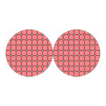 Red And White Bullseye Target Print Car Coasters