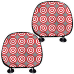 Red And White Bullseye Target Print Car Headrest Covers
