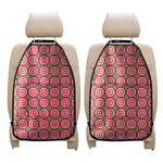 Red And White Bullseye Target Print Car Seat Organizers