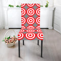 Red And White Bullseye Target Print Dining Chair Slipcover