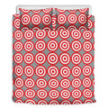 Red And White Bullseye Target Print Duvet Cover Bedding Set