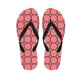 Red And White Bullseye Target Print Flip Flops