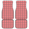 Red And White Bullseye Target Print Front and Back Car Floor Mats