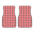 Red And White Bullseye Target Print Front Car Floor Mats