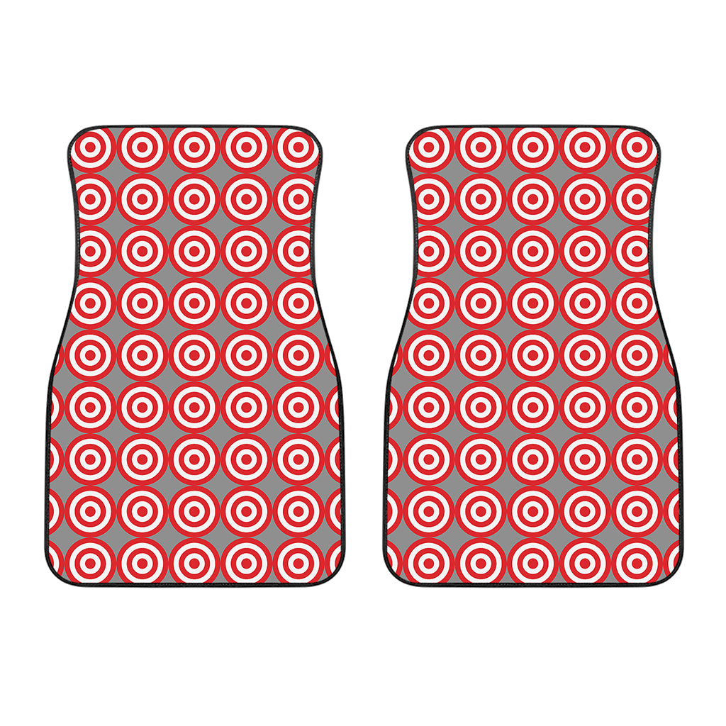Red And White Bullseye Target Print Front Car Floor Mats