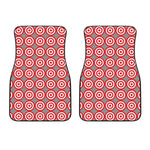 Red And White Bullseye Target Print Front Car Floor Mats