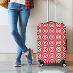Red And White Bullseye Target Print Luggage Cover