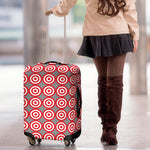 Red And White Bullseye Target Print Luggage Cover