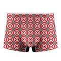 Red And White Bullseye Target Print Men's Boxer Briefs