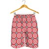 Red And White Bullseye Target Print Men's Shorts
