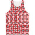 Red And White Bullseye Target Print Men's Tank Top