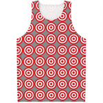 Red And White Bullseye Target Print Men's Tank Top