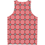 Red And White Bullseye Target Print Men's Tank Top