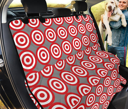 Red And White Bullseye Target Print Pet Car Back Seat Cover