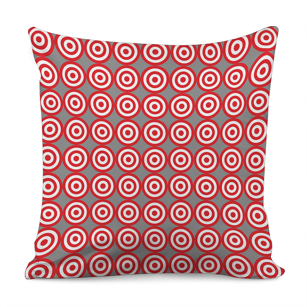 Red And White Bullseye Target Print Pillow Cover