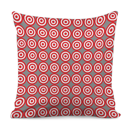 Red And White Bullseye Target Print Pillow Cover