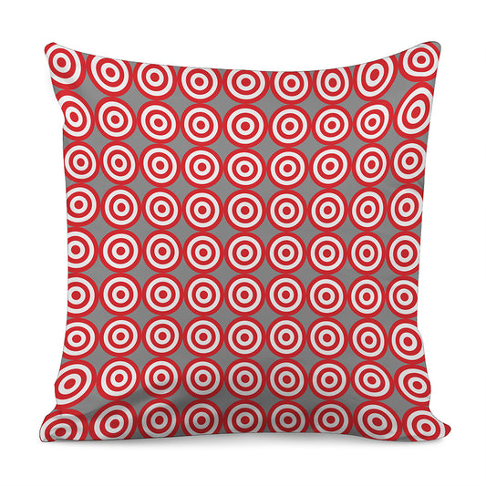 Red And White Bullseye Target Print Pillow Cover