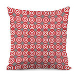 Red And White Bullseye Target Print Pillow Cover