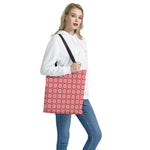 Red And White Bullseye Target Print Tote Bag