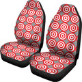Red And White Bullseye Target Print Universal Fit Car Seat Covers
