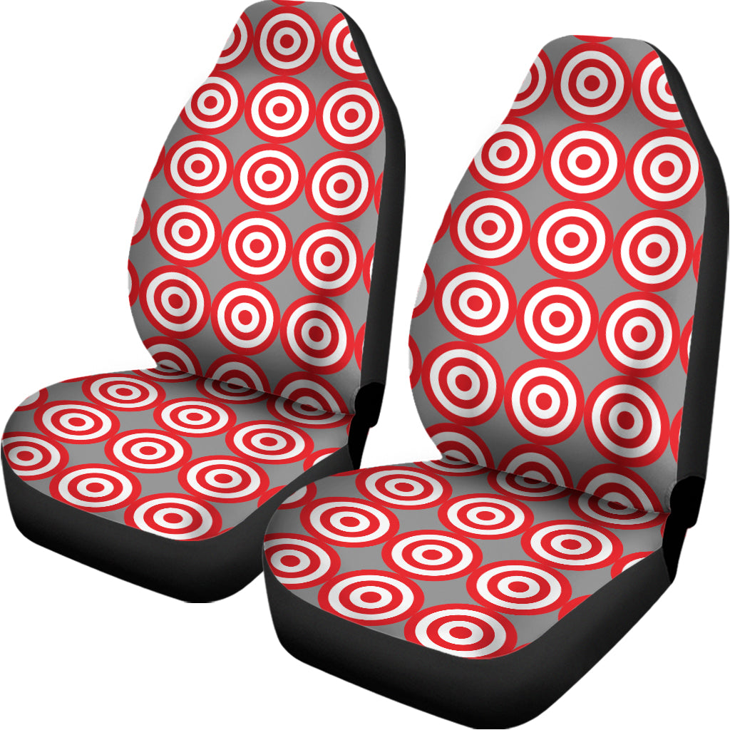 Red And White Bullseye Target Print Universal Fit Car Seat Covers