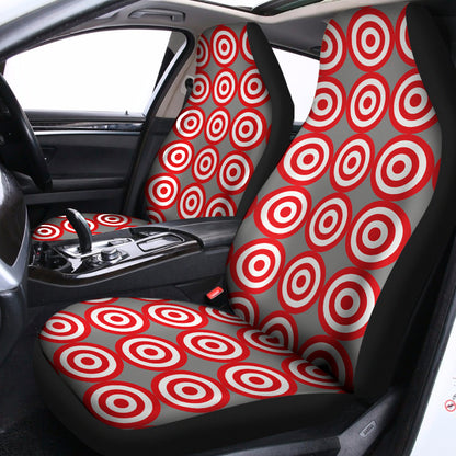 Red And White Bullseye Target Print Universal Fit Car Seat Covers