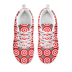 Red And White Bullseye Target Print White Sneakers