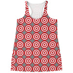 Red And White Bullseye Target Print Women's Racerback Tank Top