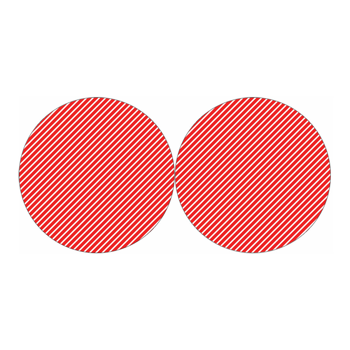 Red And White Candy Cane Pattern Print Car Coasters
