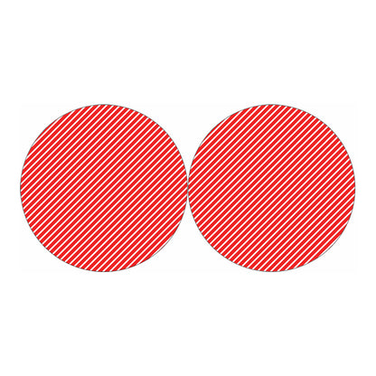 Red And White Candy Cane Pattern Print Car Coasters