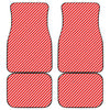 Red And White Candy Cane Pattern Print Front and Back Car Floor Mats